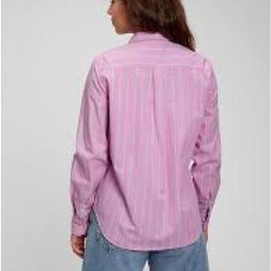 Gap striped button-down Organic Cotton Poplin Classic Shirt, Sz Small